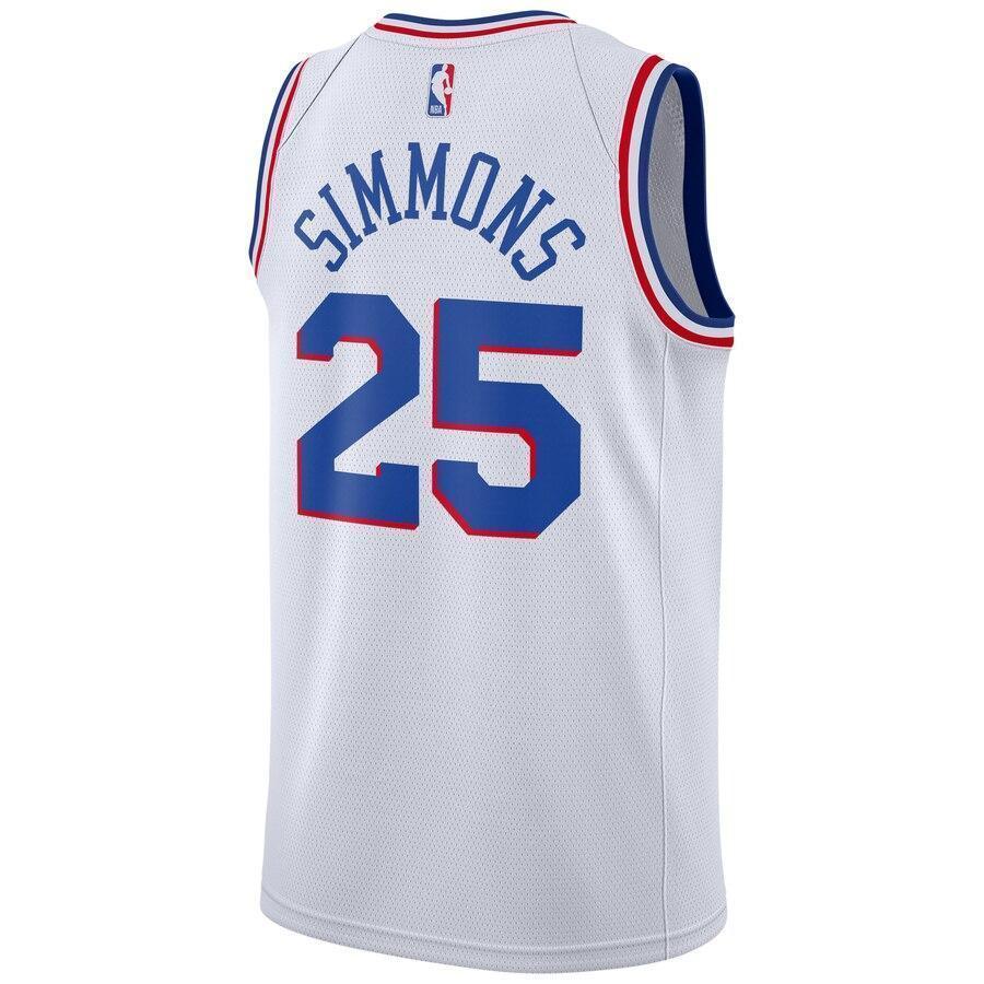 Men's Nike Ben Simmons White Philadelphia 7ers / Swingman Jersey – Earned Edition  White
