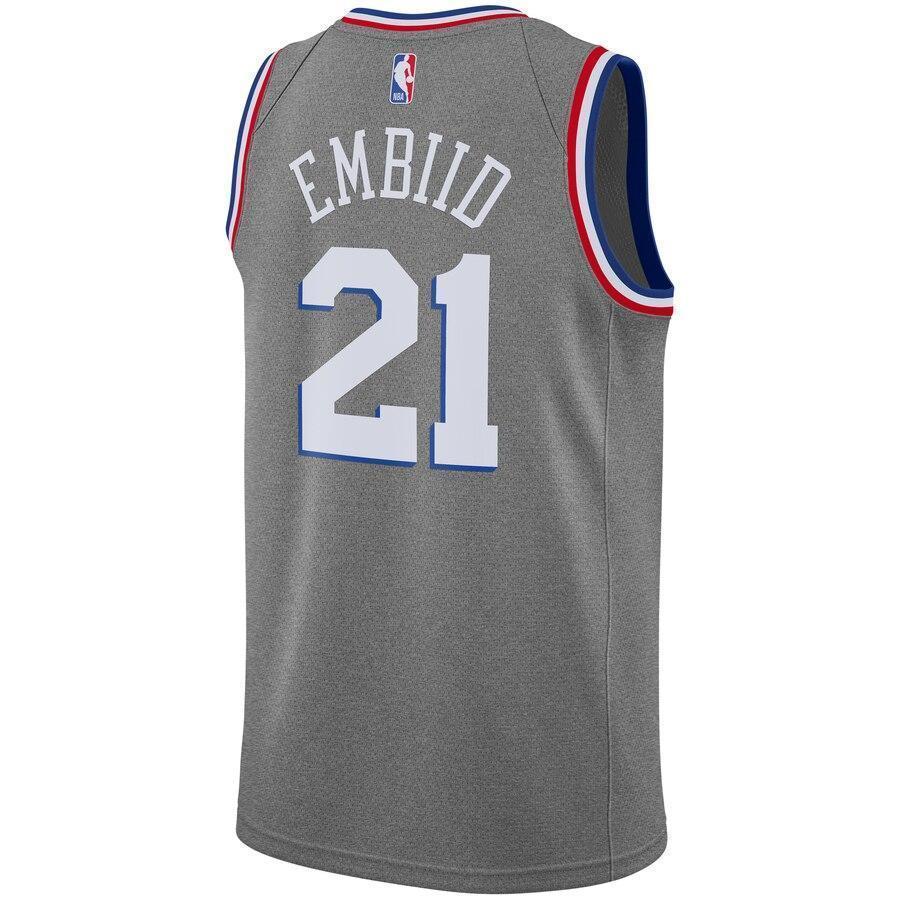 Men's Nike Joel Embiid Gray Philadelphia 7ers City Edition Swingman Jersey  Gray