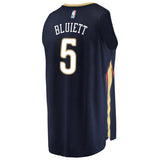 Men's Fanatics Branded Trevon Bluiett Navy New Orleans Pelicans Fast Break Replica Jersey – Icon Edition Navy