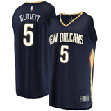Men's Fanatics Branded Trevon Bluiett Navy New Orleans Pelicans Fast Break Replica Jersey – Icon Edition Navy