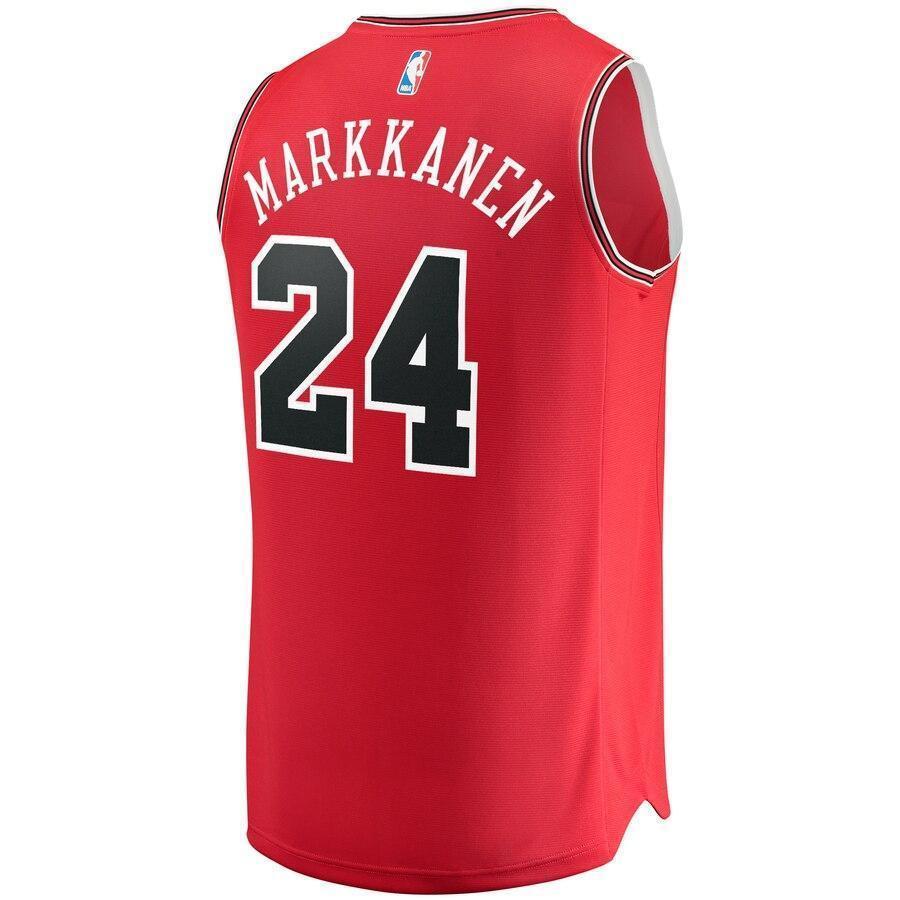 Men's Fanatics Branded Lauri Markkanen Red Chicago Bulls Fast Break Replica Jersey  Icon Edition  Red