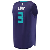 Men's Fanatics Branded Jeremy Lamb Purple Charlotte Hornets Fast Break Replica Player Jersey  Statement Edition  Purple