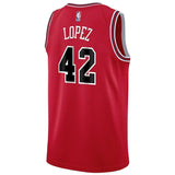Men's Nike Robin Lopez Red Chicago Bulls Swingman Sponsor Patch Jersey – Icon Edition  Red