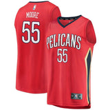 Men's Fanatics Branded E'Twaun Moore Red New Orleans Pelicans Fast Break Replica Player Jersey  Statement Edition  Red