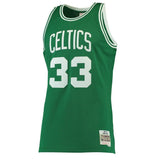 Men's Mitchell & Ness Larry Bird Kelly Green Boston Celtics  Hardwood Classics Swingman Jersey Green