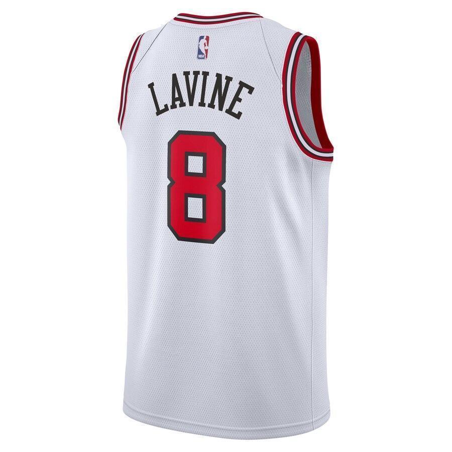 Men's Nike Zach LaVine White Chicago Bulls Swingman Sponsor Patch Jersey  Association Edition  White