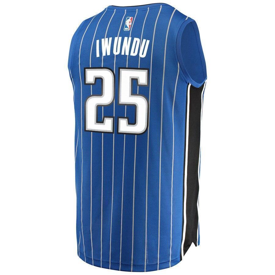 Men's Nike Wes Iwundu Royal Orlando Magic Swingman Sponsor Patch Jersey  Icon Edition  Blue
