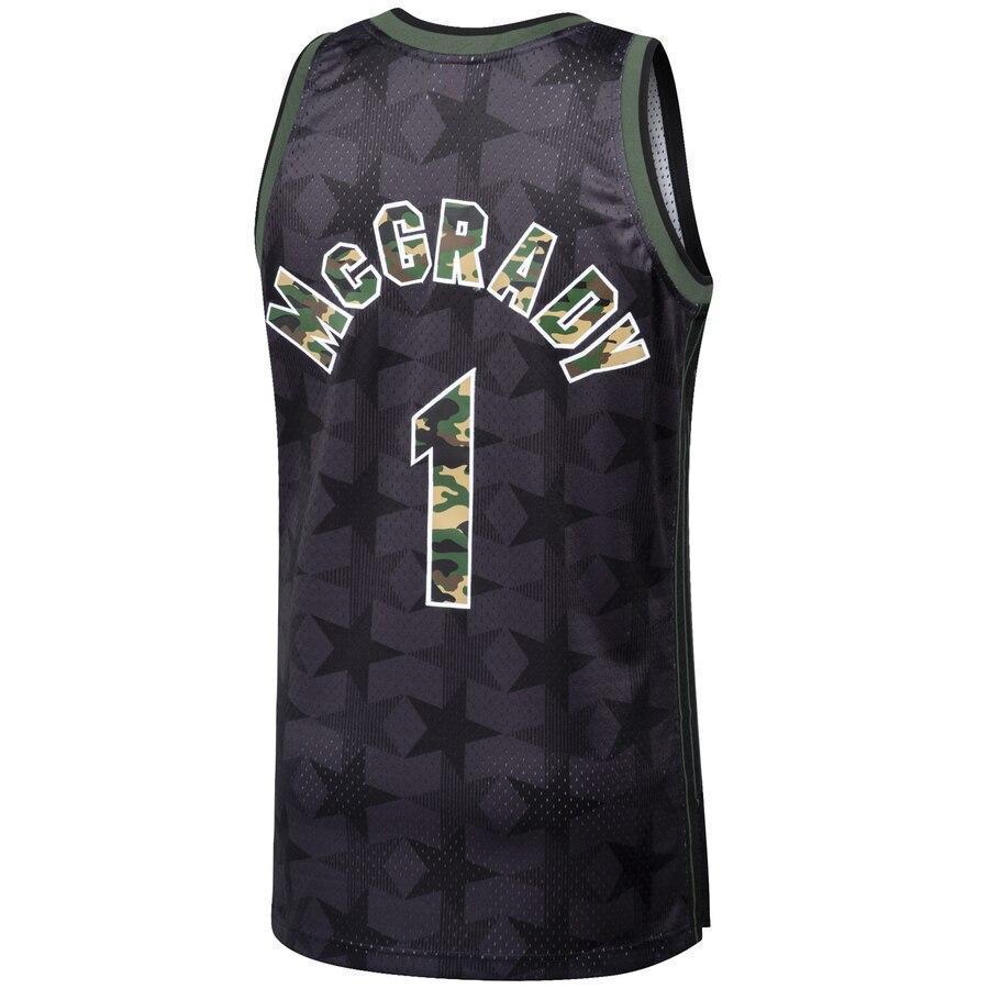 Men's Mitchell & Ness Tracy McGrady Black Orlando Magic Straight Fire Camo Swingman Jersey   Black