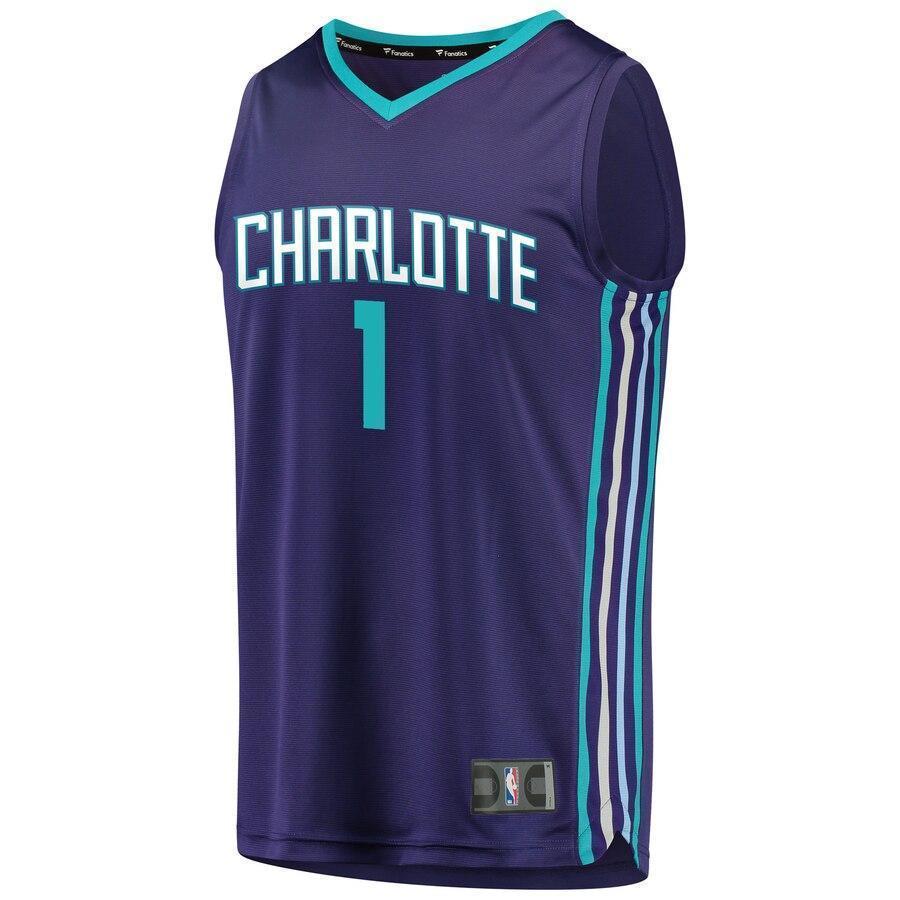 Men's Fanatics Branded Malik Monk Purple Charlotte Hornets Fast Break Replica Player Jersey  Statement Edition  Purple