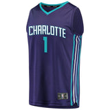 Men's Fanatics Branded Malik Monk Purple Charlotte Hornets Fast Break Replica Player Jersey  Statement Edition  Purple