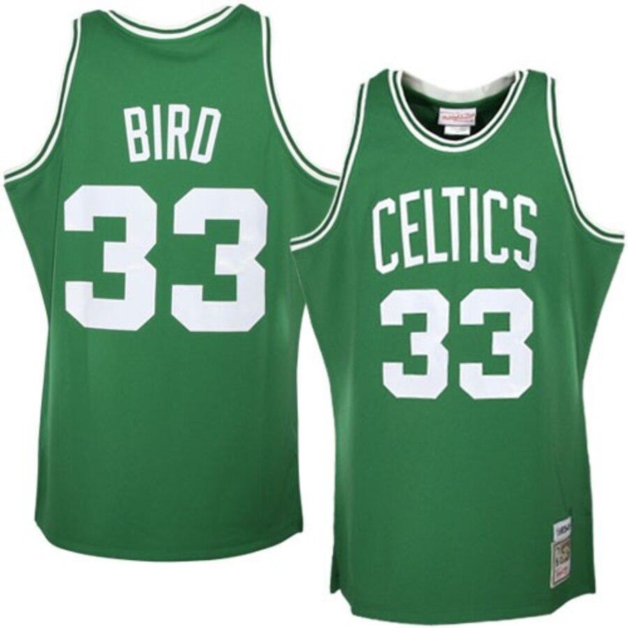 Men's Mitchell & Ness Larry Bird Kelly Green Boston Celtics / Hardwood Classics Authentic Jersey  Green