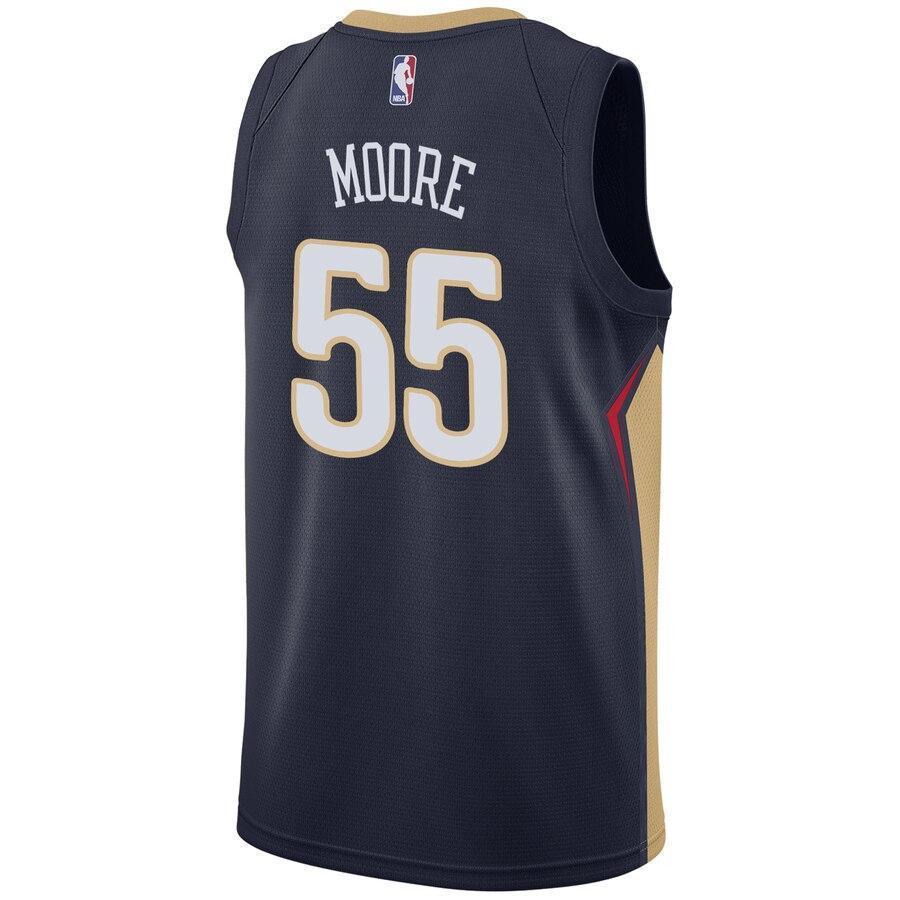 Men's Nike E'Twaun Moore Navy New Orleans Pelicans Swingman Sponsor Patch Jersey  Navy