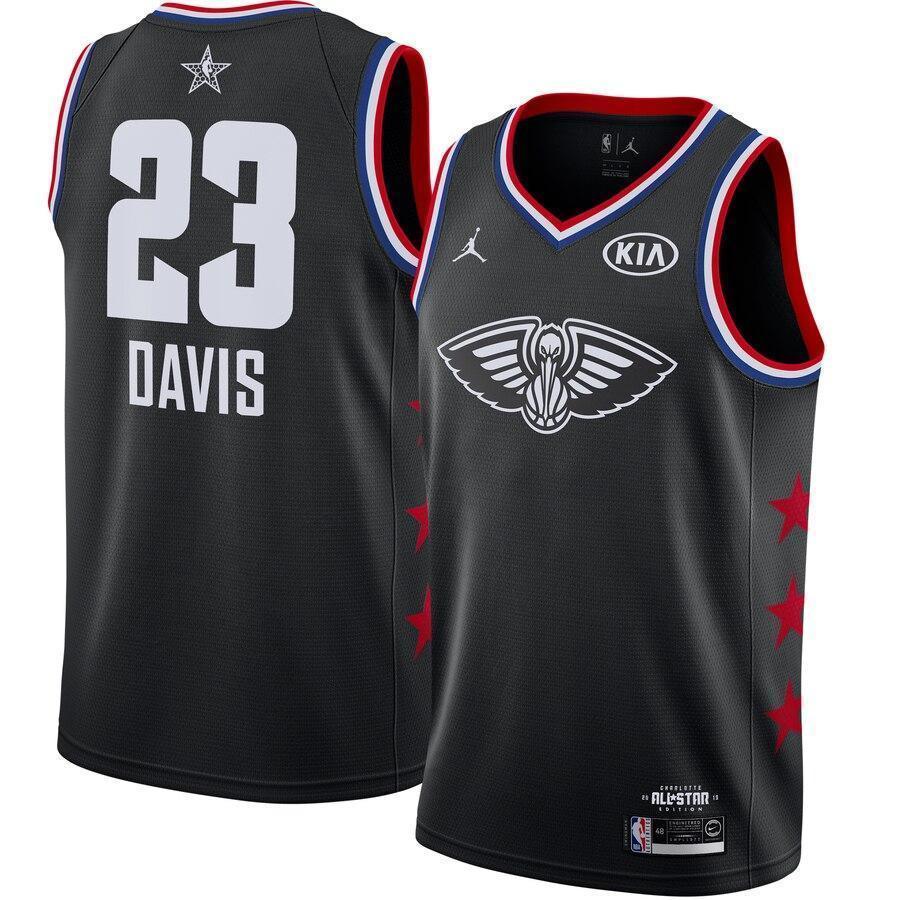 Men's Jordan Brand Anthony Davis Black New Orleans Pelicans  NBA AllStar Game Finished Swingman Jersey  Black