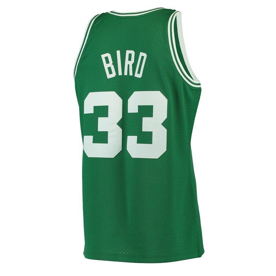 Men's Mitchell & Ness Larry Bird Kelly Green Boston Celtics  Hardwood Classics Swingman Jersey Green