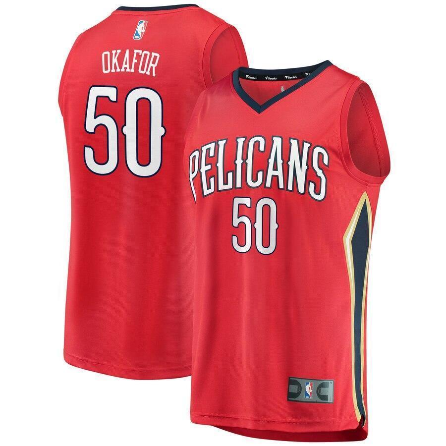 Men's Fanatics Branded Emeka Okafor Red New Orleans Pelicans Fast Break Replica Player Jersey  Statement Edition  Red