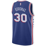Men's Nike Furkan Korkmaz Royal Philadelphia 7ers Swingman Sponsor Patch Jersey  Icon Edition  Royal