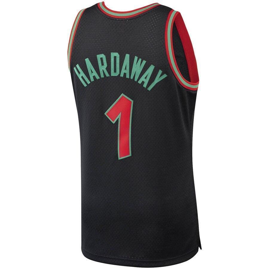 Men's Mitchell & Ness Penny Hardaway Black Orlando Magic Hardwood Classics Christmas Swingan Collection Jersey  Black