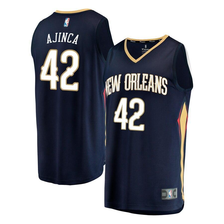 Men's Fanatics Branded Alexis Ajinca Navy New Orleans Pelicans Fast Break Replica Player Jersey  Icon Edition  Navy