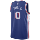 Men's Nike Jerryd Bayless Royal Philadelphia 7ers Swingman Sponsor Patch Jersey  Icon Edition  Royal