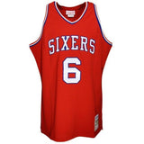 Mitchell & Ness Philadelphia 7ers Julius Erving Red Hardwood Classics Authentic Throwback Basketball Jersey  Red