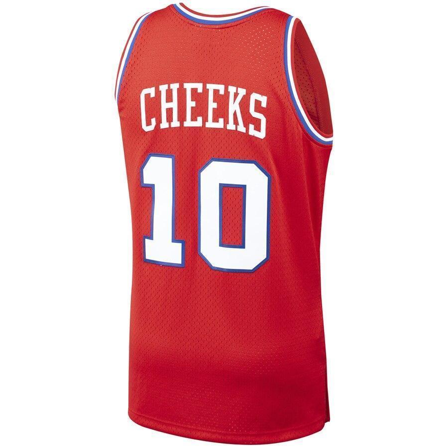 Men's Mitchell & Ness Maurice Cheeks Red Philadelphia 7ers  Hardwood Classics Swingman Jersey  Red