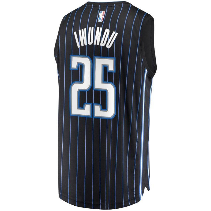 Men's Fanatics Branded Wesley Iwundu Black Orlando Magic Fast Break Replica Player Jersey  Statement Edition  Black