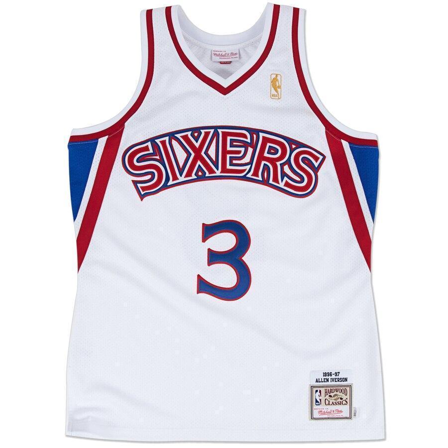 Mitchell & Ness Philadelphia 7ers # Allen Iverson White  Throwback Premium Jersey  White