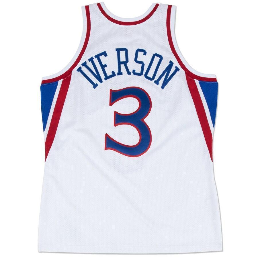 Mitchell & Ness Philadelphia 7ers # Allen Iverson White  Throwback Premium Jersey  White