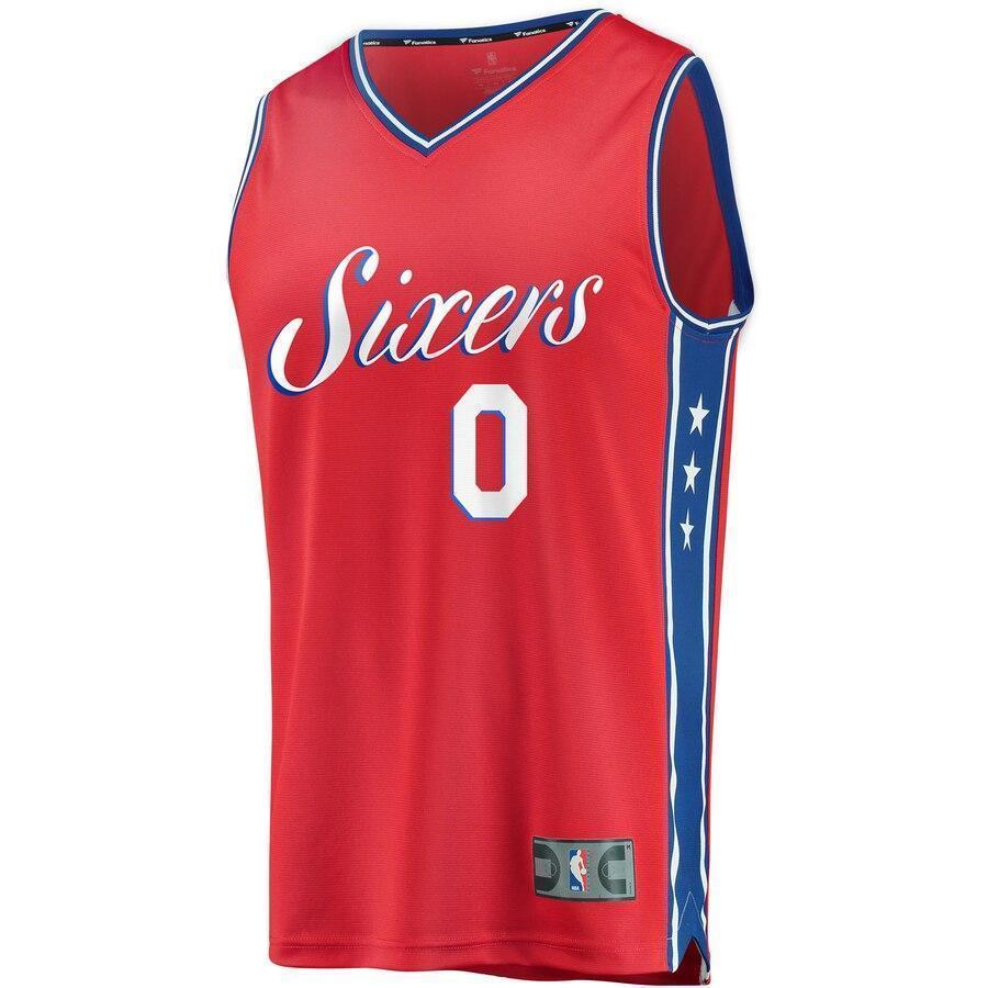 Men's Fanatics Branded Jerryd Bayless Red Philadelphia 7ers Fast Break Replica Player Jersey  Statement Edition  Red