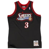 Mens Mitchell & Ness Allen Iverson Black Philadelphia 7ers Authentic Basketball Jersey  Black