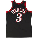 Mens Mitchell & Ness Allen Iverson Black Philadelphia 7ers Authentic Basketball Jersey  Black