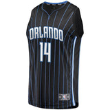 Men's Fanatics Branded DJ Augustin Black Orlando Magic Fast Break Replica Player Jersey  Statement Edition  Black