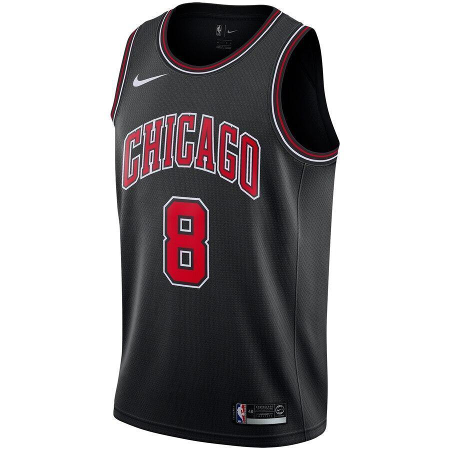 Men's Nike Zach LaVine Black Chicago Bulls Replica Swingman Jersey  Statement Edition  Black