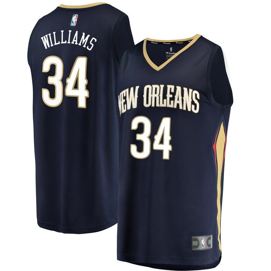 Men's Fanatics Branded Kenrich Williams Navy New Orleans Pelicans Fast Break Replica Jersey – Icon Edition  Navy
