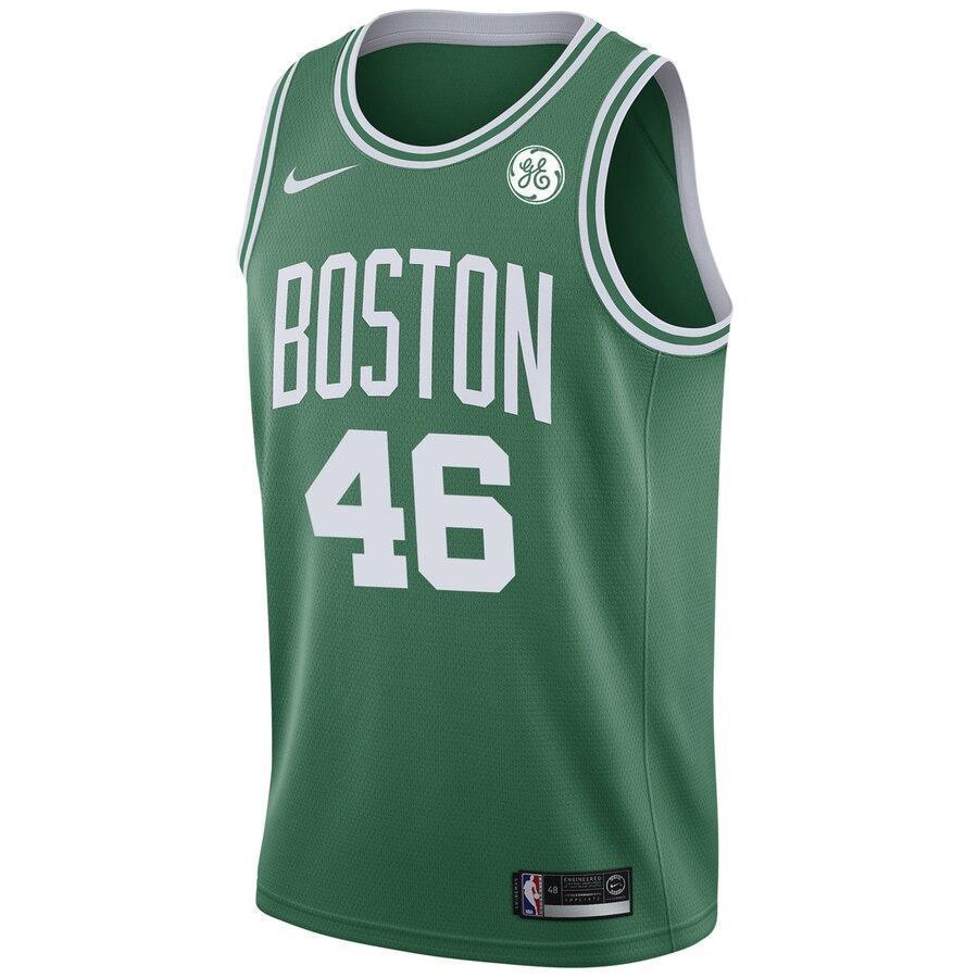 Men's Nike Aron Baynes Green Boston Celtics Swingman Sponsor Patch Jersey  Icon Edition  Green