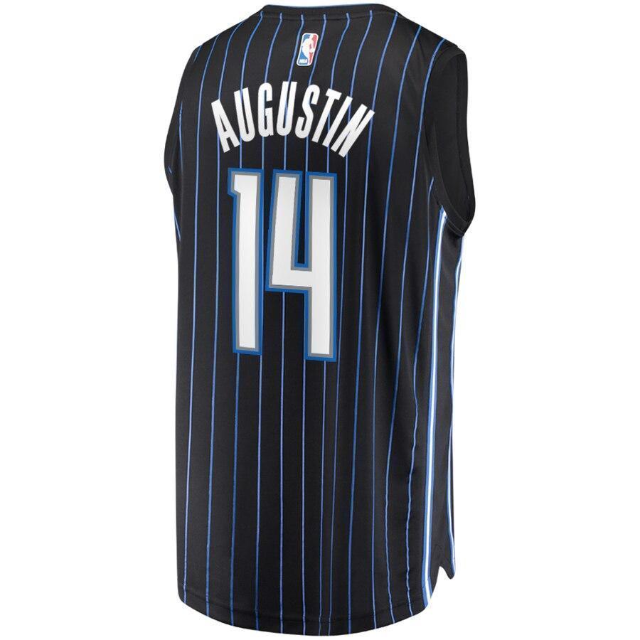 Men's Fanatics Branded DJ Augustin Black Orlando Magic Fast Break Replica Player Jersey  Statement Edition  Black