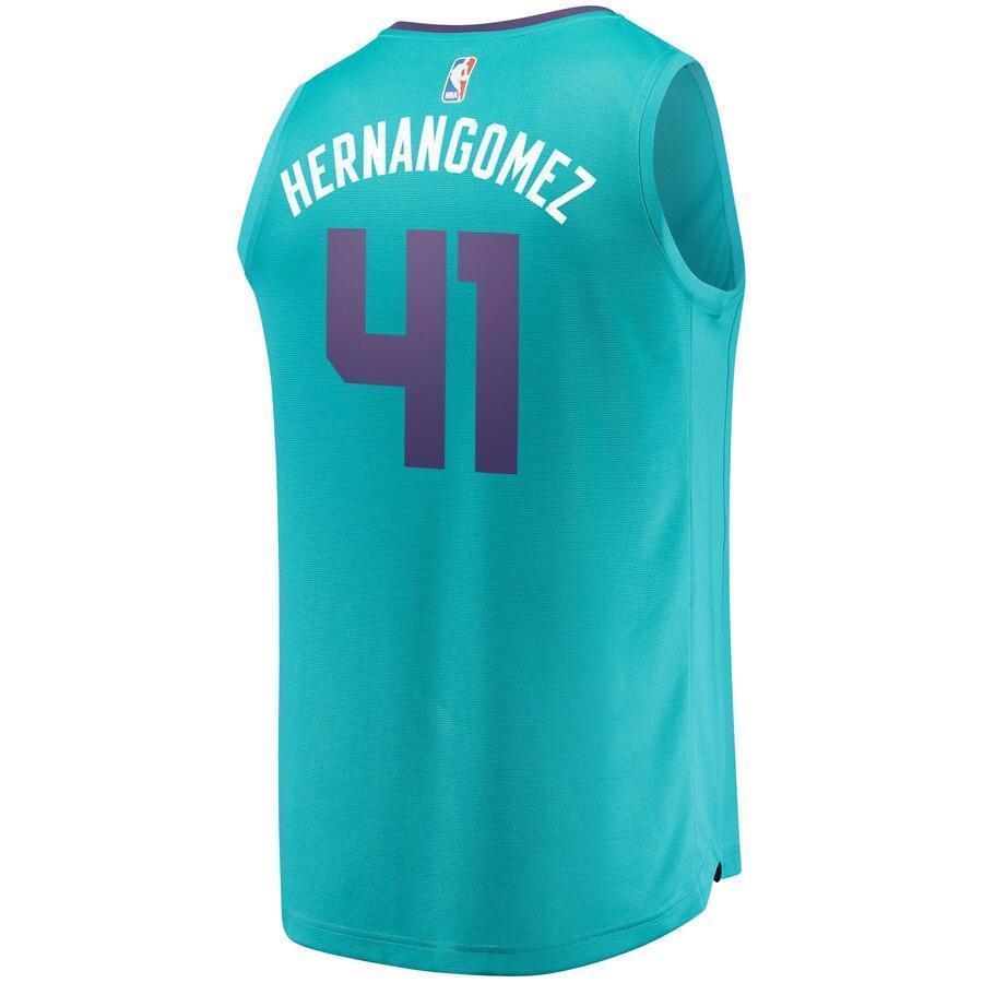 Men's Fanatics Branded Willy Hernangomez Teal Charlotte Hornets Fast Break Replica Jersey – Icon Edition  Aqua