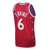 Men's Mitchell & Ness Julius Erving Red Eastern Conference  AllStar Hardwood Classics Authentic Jersey  Red