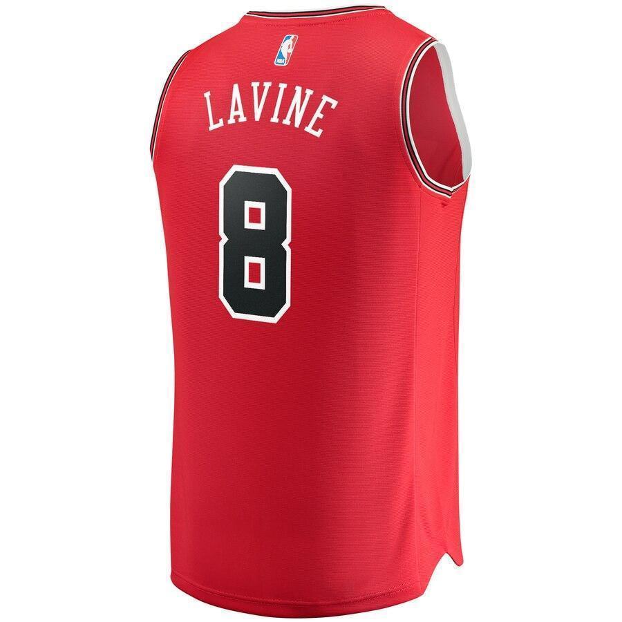 Men's Fanatics Branded Zach LaVine Red Chicago Bulls Fast Break Replica Jersey  Icon Edition  Red