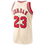 Men's Mitchell & Ness Michael Jordan Gold Chicago Bulls / Hardwood Classics Premium Gold Jersey  Pink