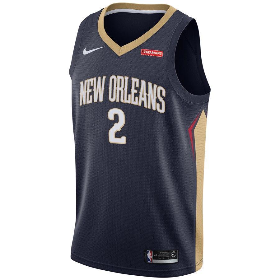 Men's Nike Ian Clark Navy New Orleans Pelicans Swingman Sponsor Patch Jersey  Navy