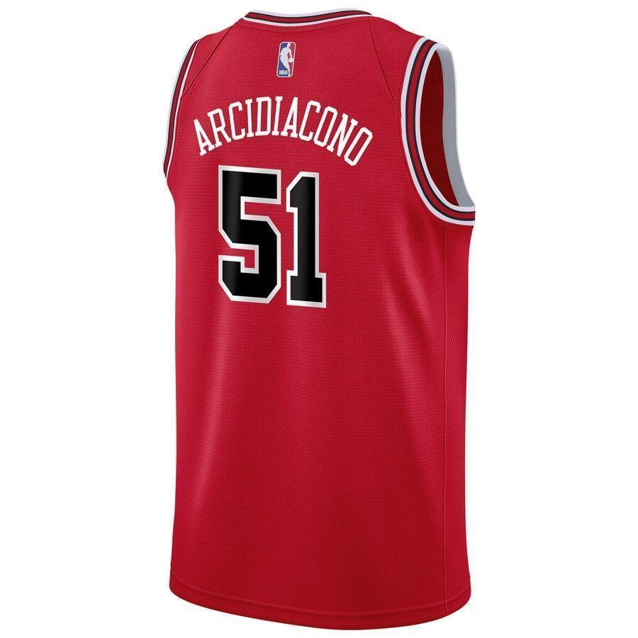 Men's Nike Ryan Arcidiacono Red Chicago Bulls Swingman Sponsor Patch Jersey – Icon Edition  Red