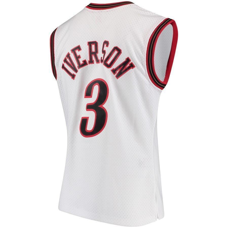 Men's Mitchell & Ness Allen Iverson White Philadelphia 7ers  Hardwood Classics Swingman Jersey  White