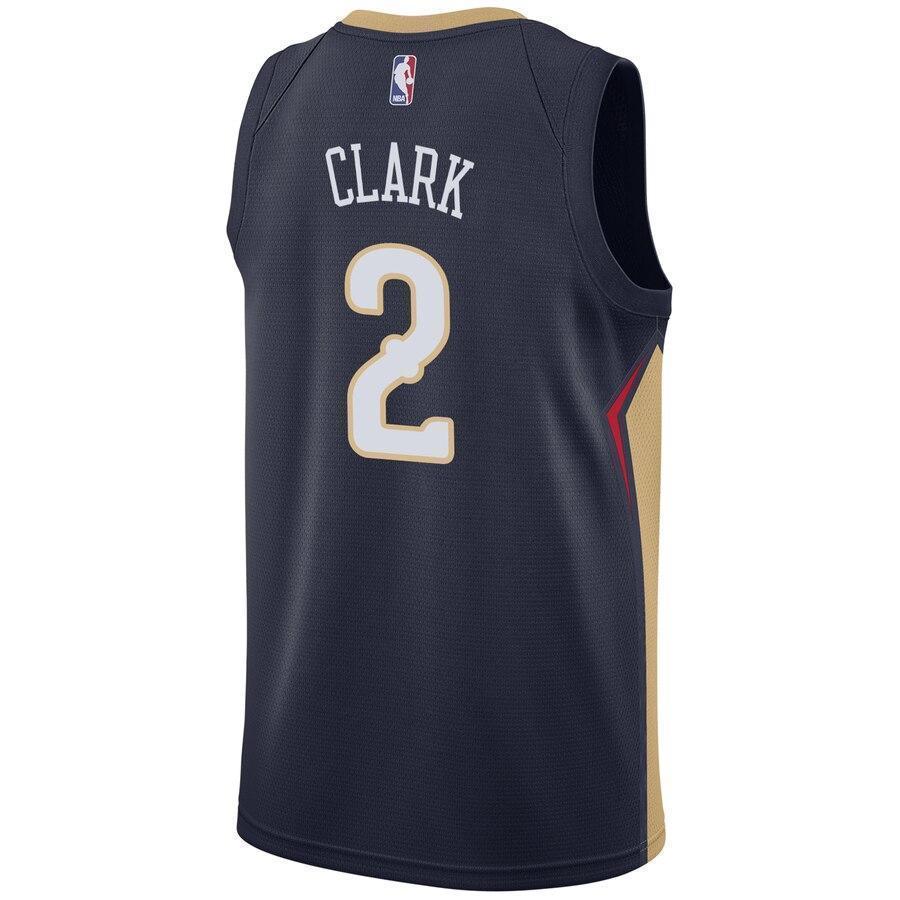 Men's Nike Ian Clark Navy New Orleans Pelicans Swingman Sponsor Patch Jersey  Navy