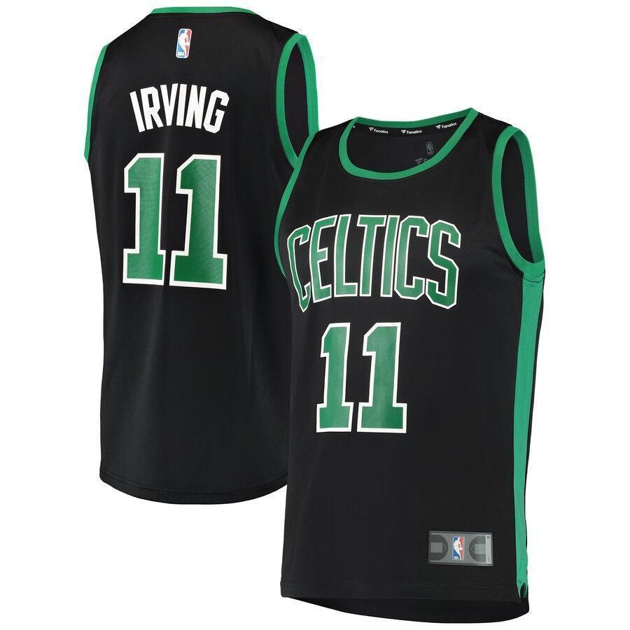 Men's Fanatics Branded Kyrie Irving Black Boston Celtics Fast Break Replica Jersey  Statement Edition  Black