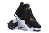 Nike Air Jordan 4 Retro Black White Gold Basketball Men